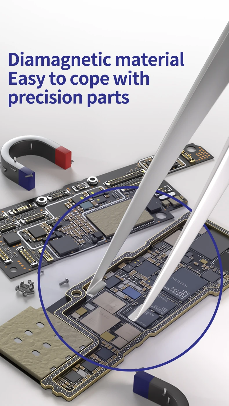 【MECCÁNICO】 Pinzas de acero inoxidable para capas de placa base de G-17 para reparación de teléfonos móviles, herramientas de reparación de capas BGA de placa base