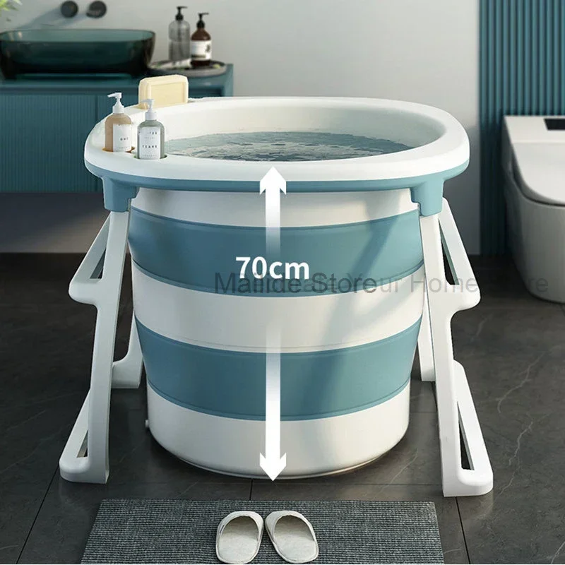 

Household Portable Bathtub Adult Foldable High Bath Bucket Small Apartment hot tub large Bath Bucket Light Luxury Baby Bathtub