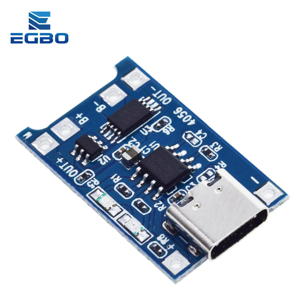 50PCS/100PCS EGBO Lithium Charging board 18650 module Type-C 5V 1A Charging Board Protection Dual Functions tp4056