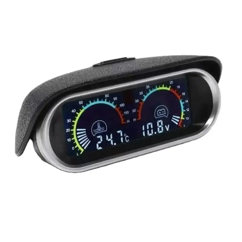 Car Truck 2 IN 1 LCD Gauge Water Temperature Meter +Voltmeter With 1/8 NPT Temp Sensor Water Temp Gauge For Auto Cars 12V/24V
