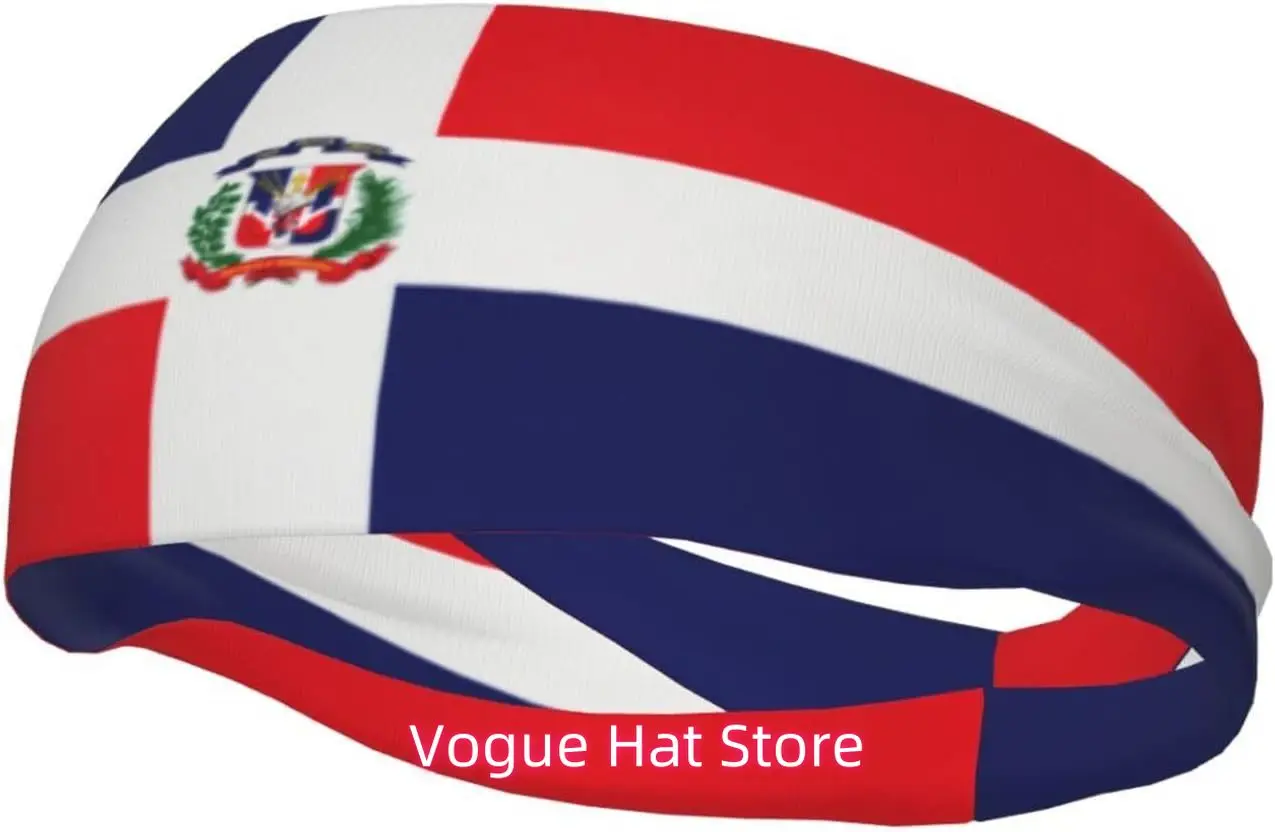 

Cute Flag Dominican-7 Sweatband Sports Headband Hair Accessories for Women Men Running Cycling Yoga Fitness Workout