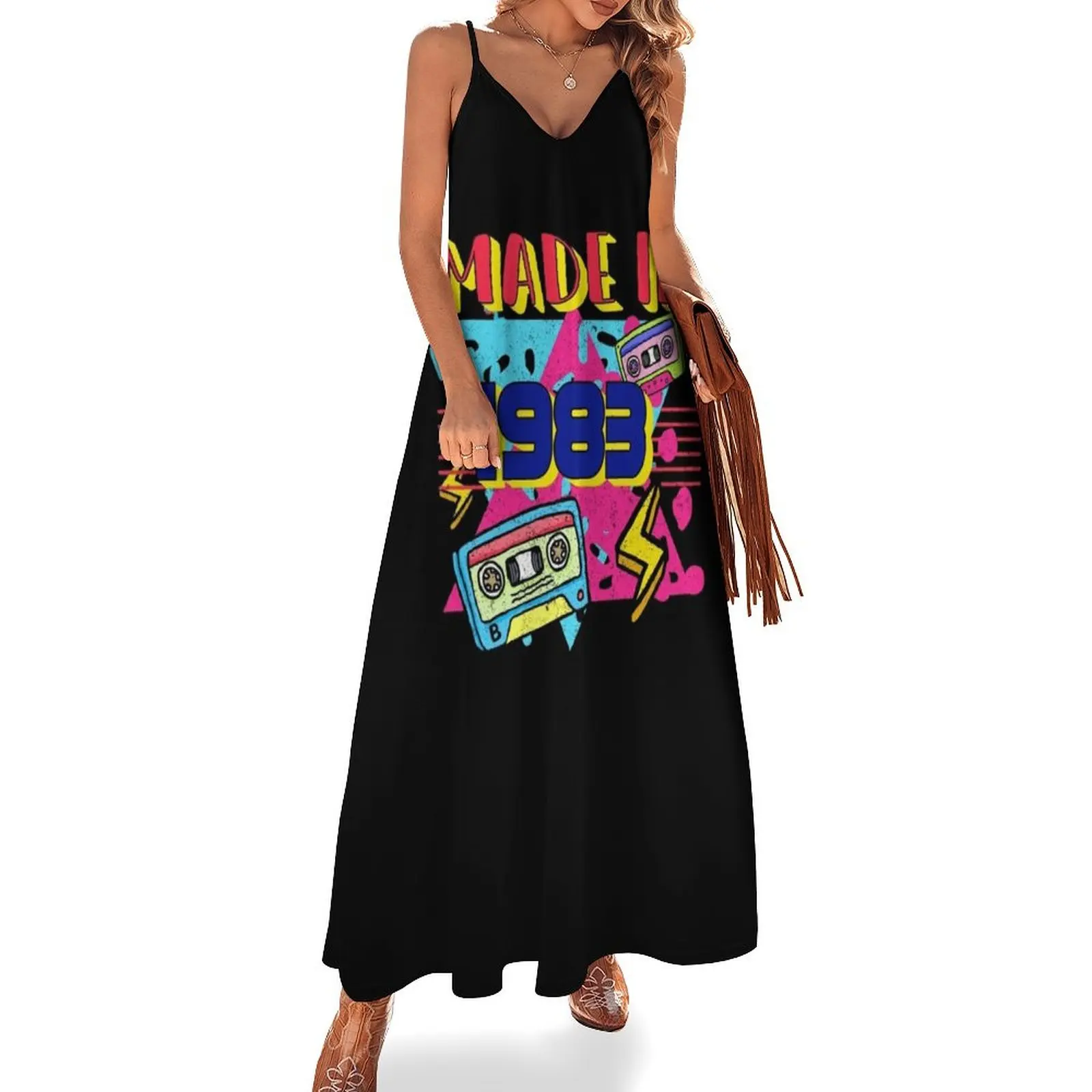 

Made In 1983 Rad 1983s Vintage 80's Costume Party neon party 1983 39Th Birthday 39 Year Old Men Women Essential Sleeveless Dress