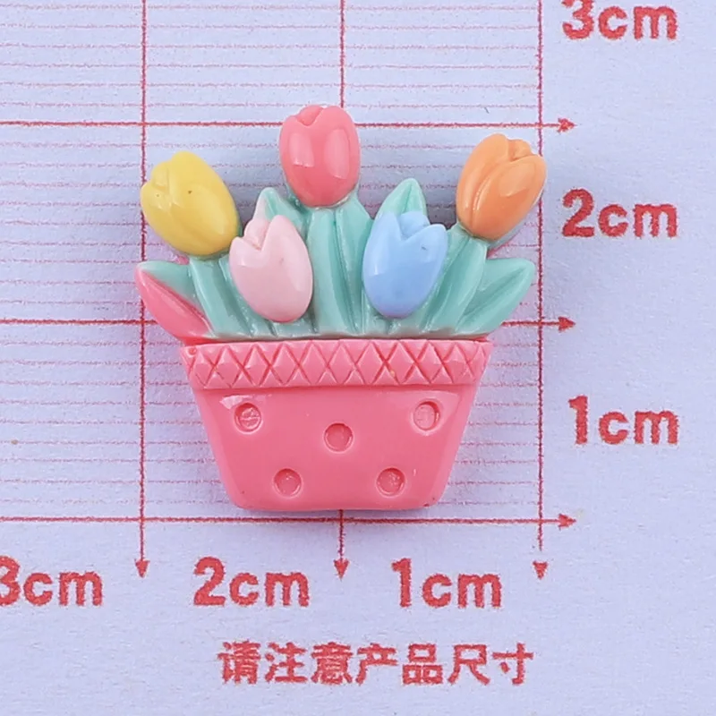 20pcs Mixed Flower Basket Flat Back Resin Cabochons Scrapbooking DIY Jewelry Craft Decoration Accessories for Girl Hairpin charm