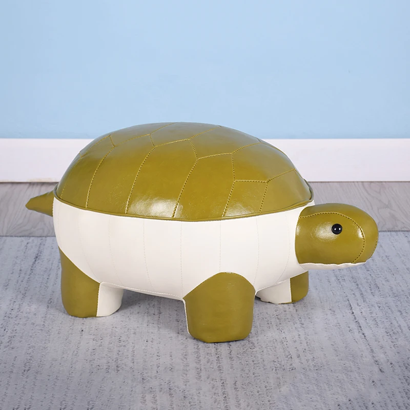 Civil Furniture Creative Cartoon Turtle Stools Sofa Leather Stool Mobile Animal Seat Footstool Chair Home Decoration Accessories