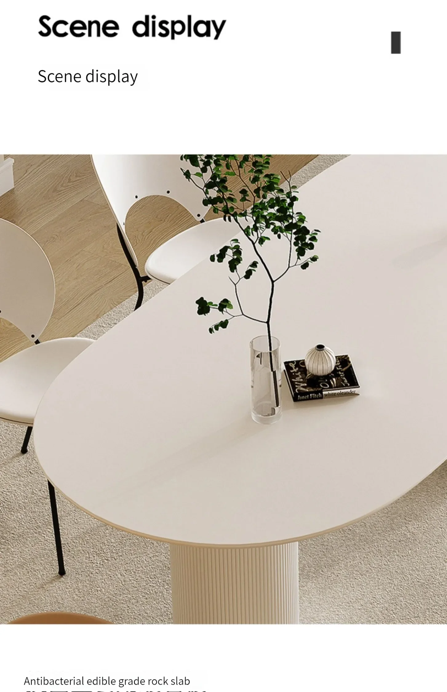 Minimalist Kitchen Chair Combination For Living Room Rectangle Simple Rock Slab Large 6 Seat White Dining Table Furnitures