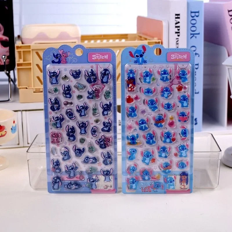 Nowe naklejki 3D Disney Lilo & Stitch, urocze naklejki z Myszką Miki i Minnie, zabawka, naklejki do samodzielnego wykonania etui na telefon, naklejki kryształowe, naklejki dekoracyjne na kartki świąteczne, prezent