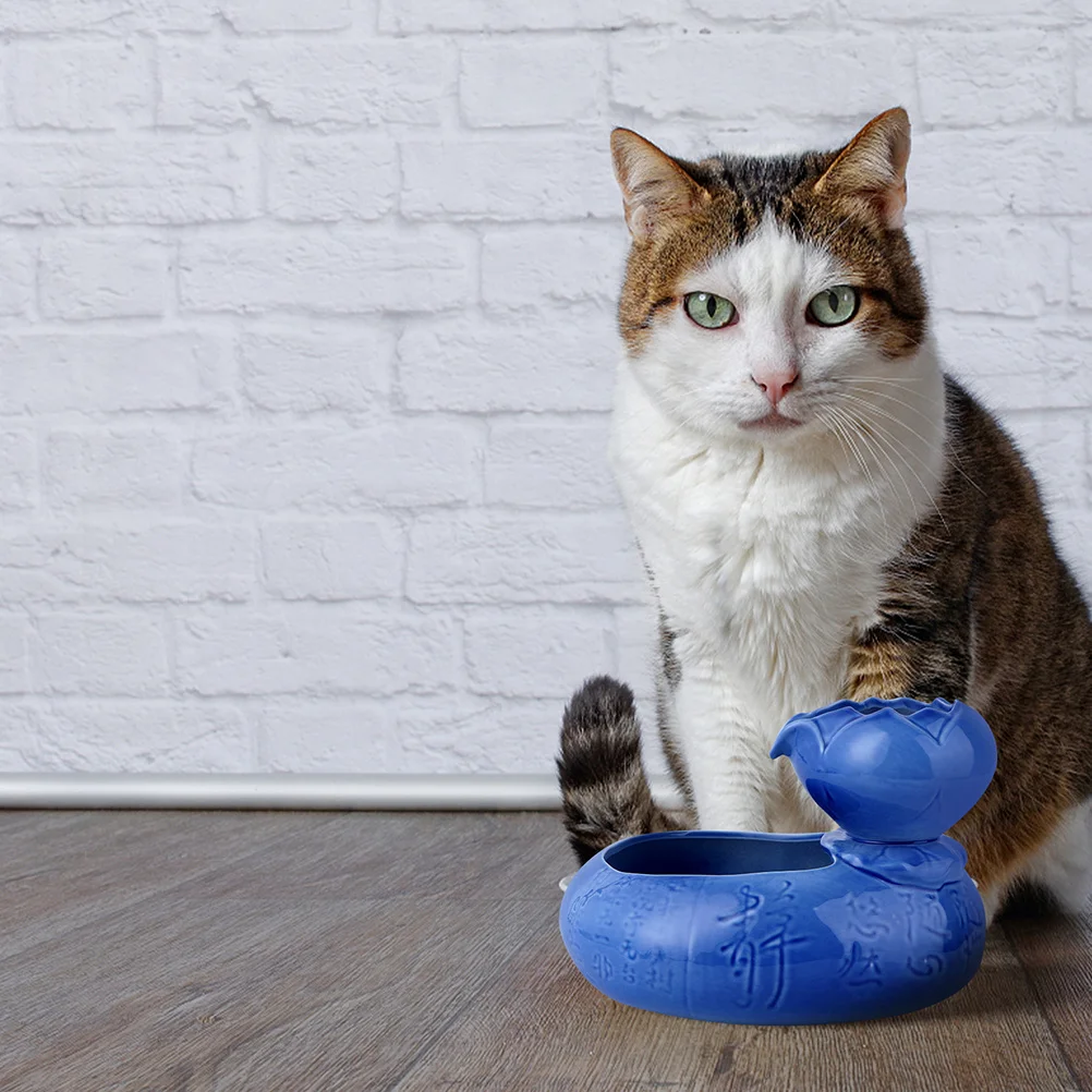 

1Pcs Professional Cat Drinking Bowl Ceramic Lotus Design Large Capacity Anti-Tip Durable Cat Water Fountain Pet Prop