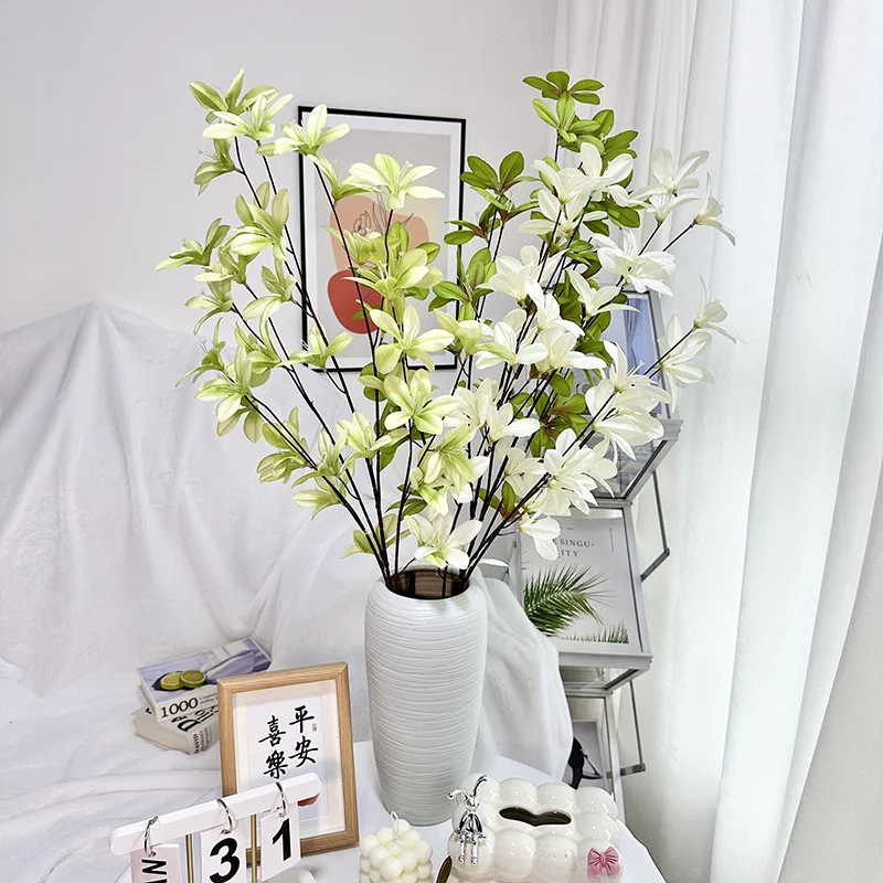 Planta de flores artificiales de 115cm con rama larga, decoración para el hogar, jardín, sala de estar, flores falsas, adornos para decoración del banquete de boda