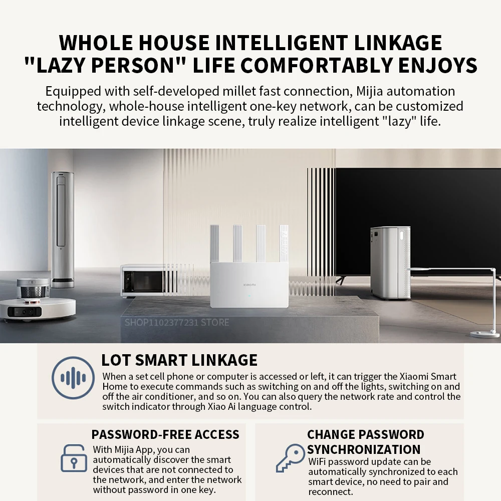 Original XIAOMI Router BE3600 WiFi7 2.4/5GHz Dual-Band 160Mhz 3570Mbps Mesh-Netzwerk Gaming-Beschleunigung 2.5G Ethernet-Anschluss – Detail 14