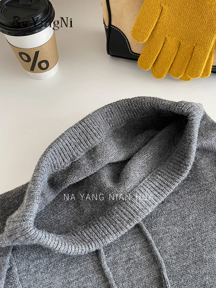 Beiyingni nova moda de malha cintura elástica mini saia feminina coreano bolsos lápis saias curtas senhora simples inverno magro jupes