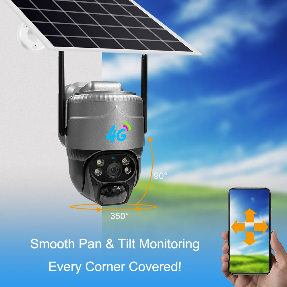 New Product Solar Powered Cctv Wireless Wifi Surveillance Camera 4k 360 V380PRO app Wifi Surveillance Cameras IP66 weatherproof