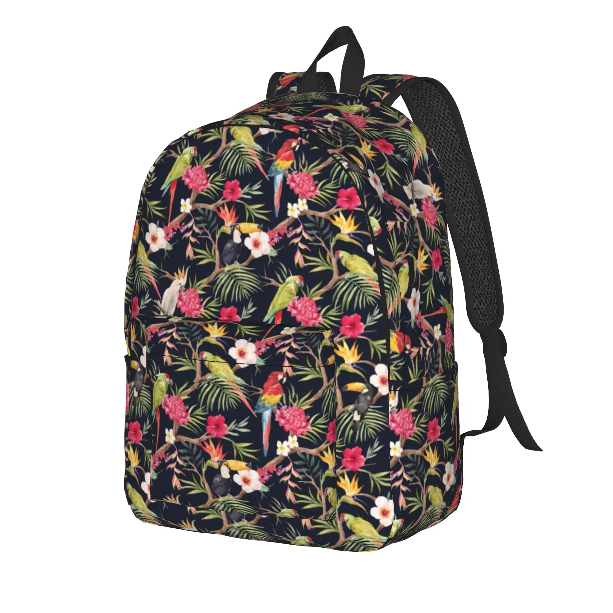 Tropical Watercolor Floral    Backpack Girl  Large Backpacks Polyester Cute High School Bags College Colorful Rucksack