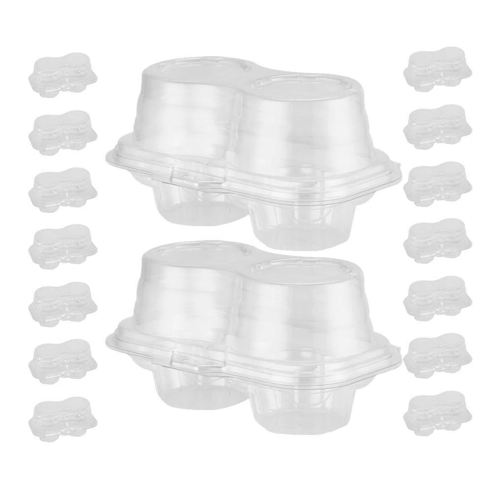 

50pcs Flip-style Cake Boxes Food Grade PE Cupcake Containers Sturdy Bakery Storage Muffin Dessert Cookie Container Party Wedding