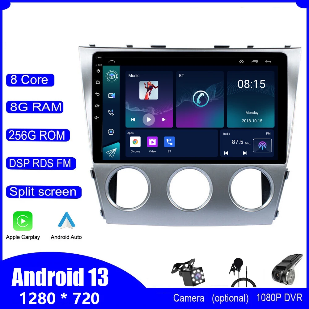 

Android 13 Car Radio Multimedia Video Player for Toyota Camry 2006 2007 2008 - 2011 Navigation Head Unit Carplay Stereo Speakers