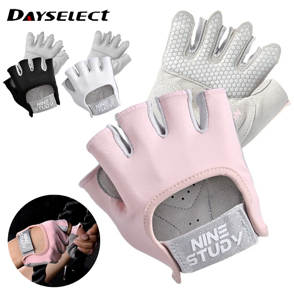 1 Pair Gym Body Building Training Fitness Gloves Sports Weight Lifting Exercise Slip-Resistant Gloves for Women Men Yoga Gloves