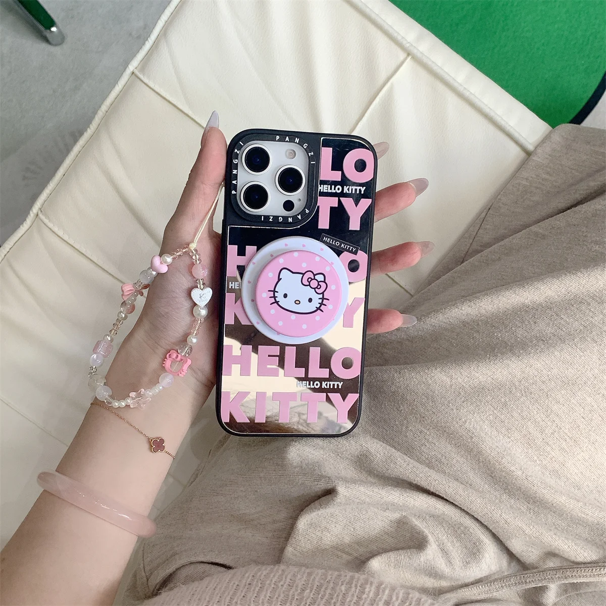 

The new Hello Kitty letters are fully printed Phone Case For iPhone 16 15 14 13 Pro Max fundas case Protective cover For iPhone