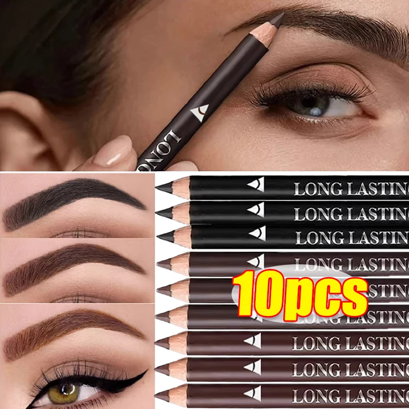 

Waterproof Wooden Pole Eyebrow Pen Ultra-fine Matte Smooth Quick Dry Non-Smudge Easy Wear Eyeliner Pen Professional Eye Makeup