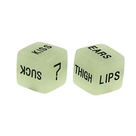 1Pair of 16mm Nightlight Couple Dice Engraving Fun Dice set for Creative Game Christmas Eve Gift Date Night dice Game