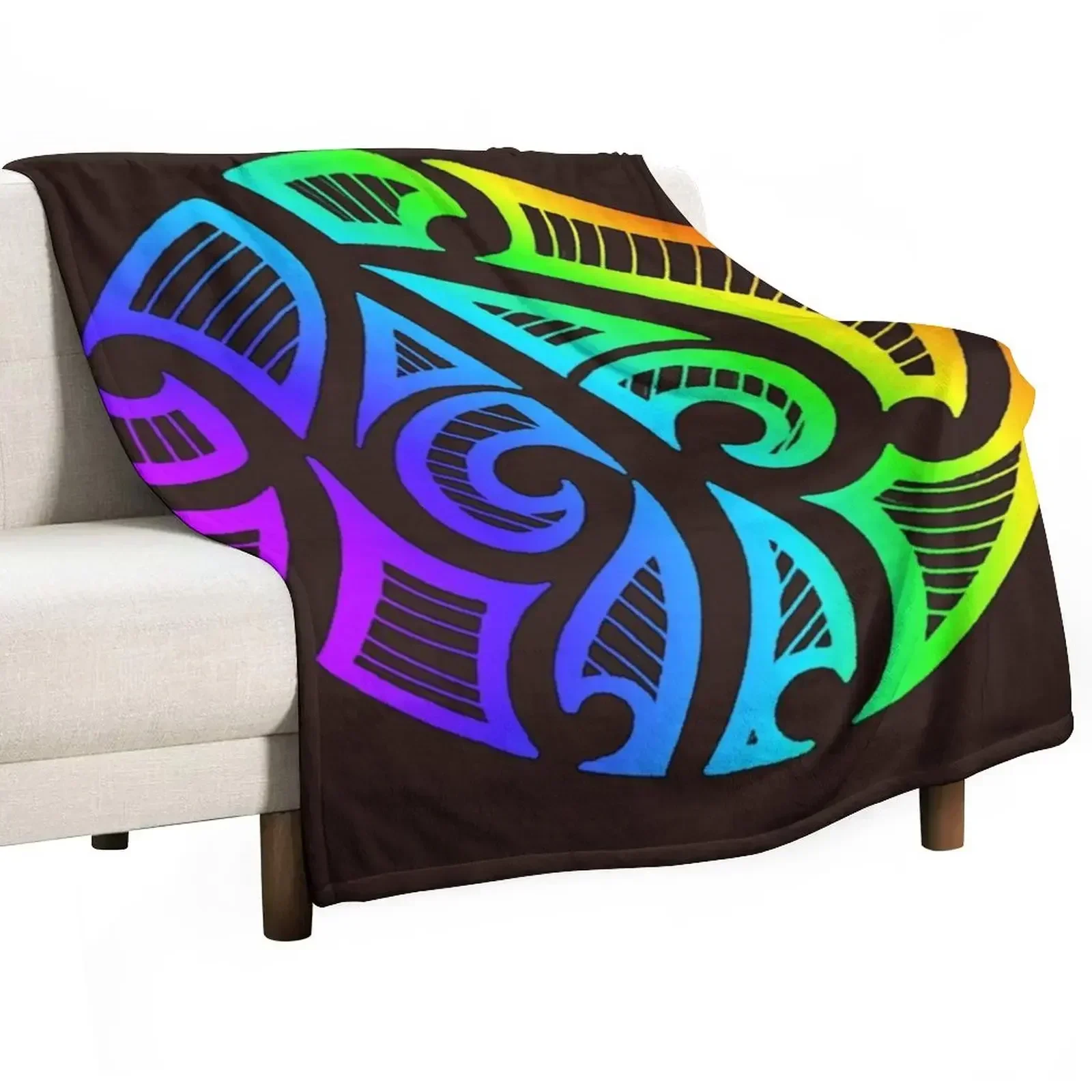 

Maori tribal retro neon color Throw Blanket Decoratives Baby Fashion Sofas Thermal Blankets