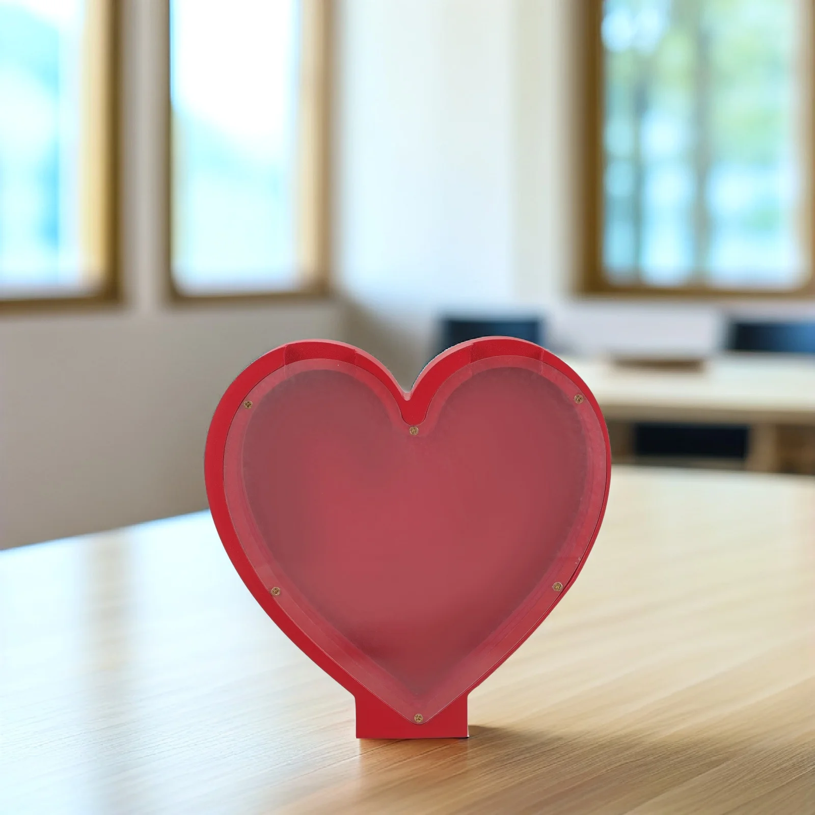 

Heart Shaped Piggy Bank Plastic Coin Jar For Saving Money Bedroom Tabletop Decoration Gift Banks For