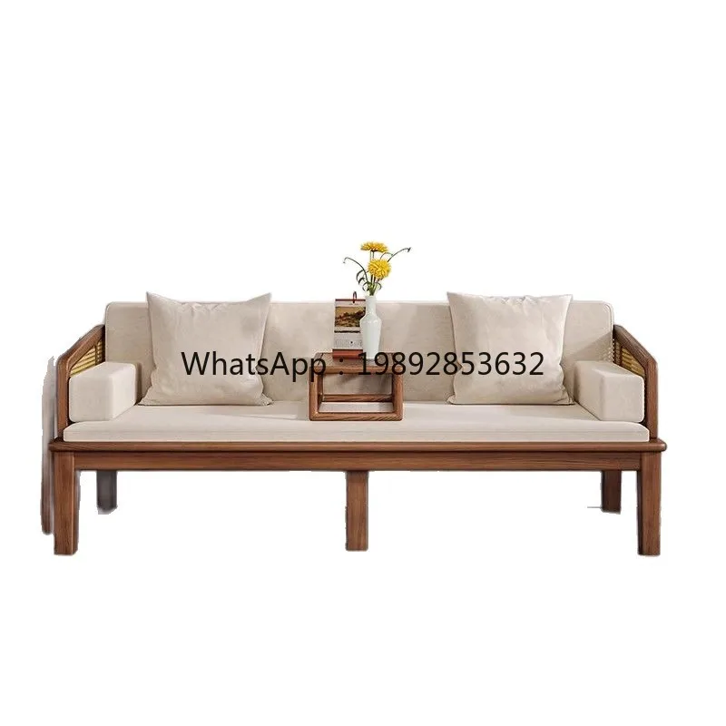 LYY High-End New Chinese Style Living Room Coffee Table Simple Solid Wood Sofa Luohan Bed Sofa Bed Dual-Use Sleeping Bed