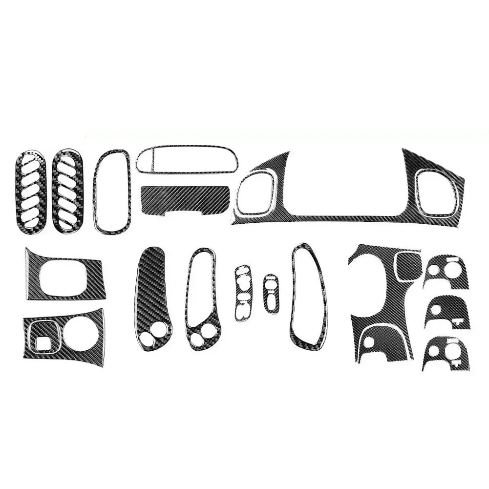 

For Chevrolet For Corvette C5 1998 2004 Carbon Fiber Interior Trim Set with Epoxy Coated Control Covers for Dashboard