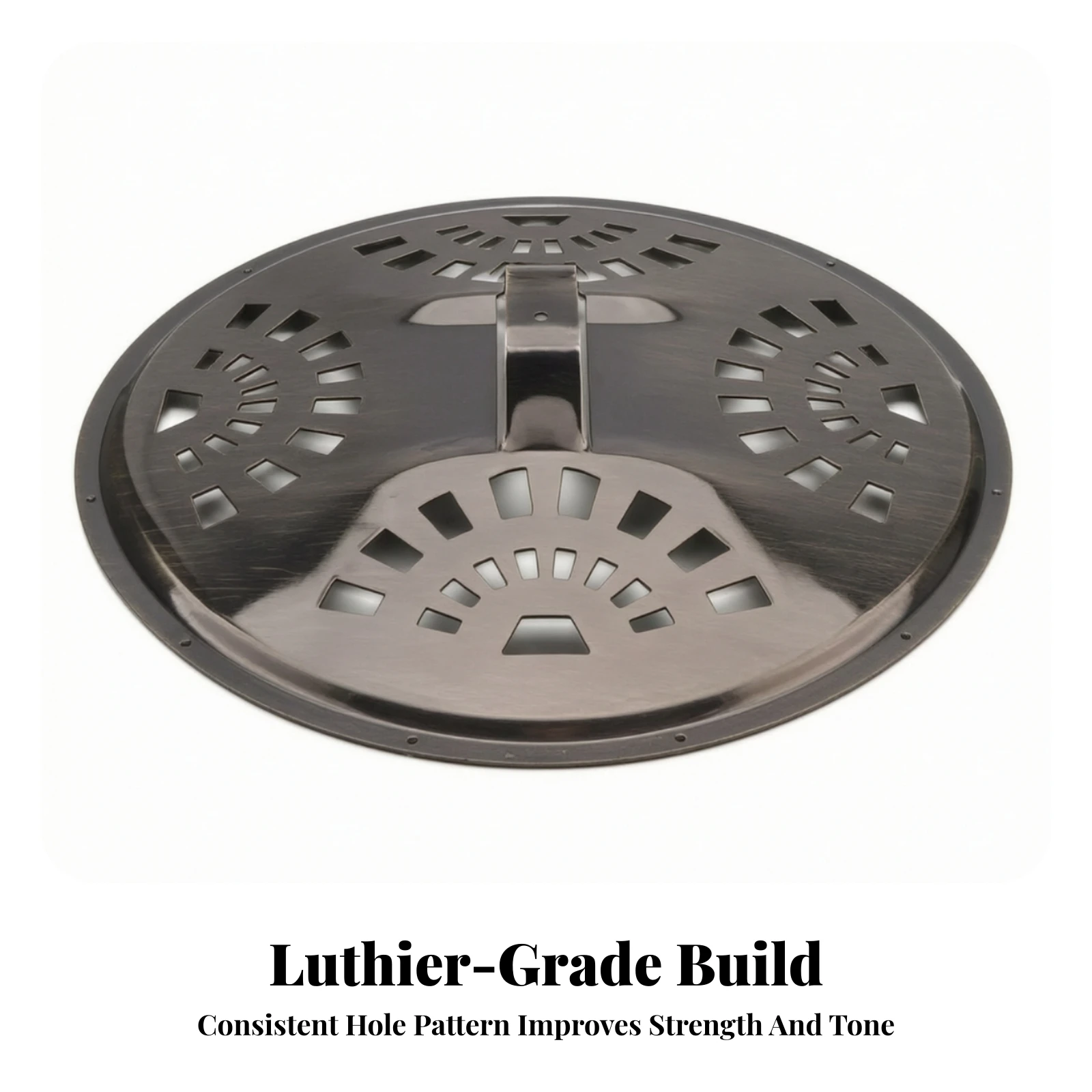 Cover Plate Antique Bronze Resonator Cover Perforated Instrument Plate Long-Lasting for Luthiers, Custom Builds view 6