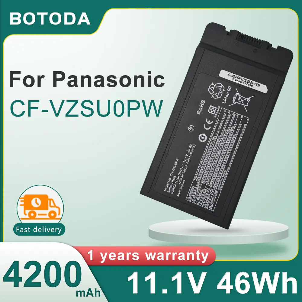

BOTODA CF-VZSU0PR CF-VZSU0GW CF-VZSU0PW Laptop Battery for Panasonic CF-54 Toughbook CF-VZSU0LW 11.1V/46Wh-4200mAh MK1 MK2 MK3