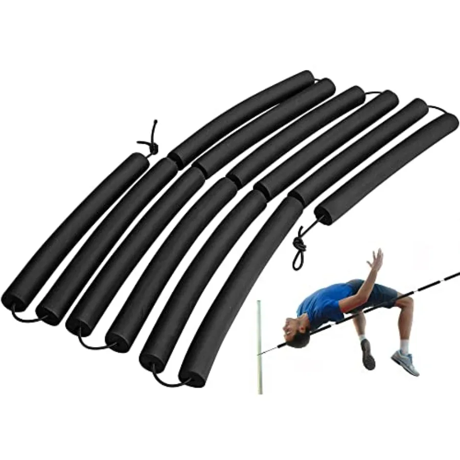 

moonoom High Jump Training Equipment 9.9 Ft Long High Jump Bungee Elastic Crossbar Cord Training Equipment Foam for Beginners A