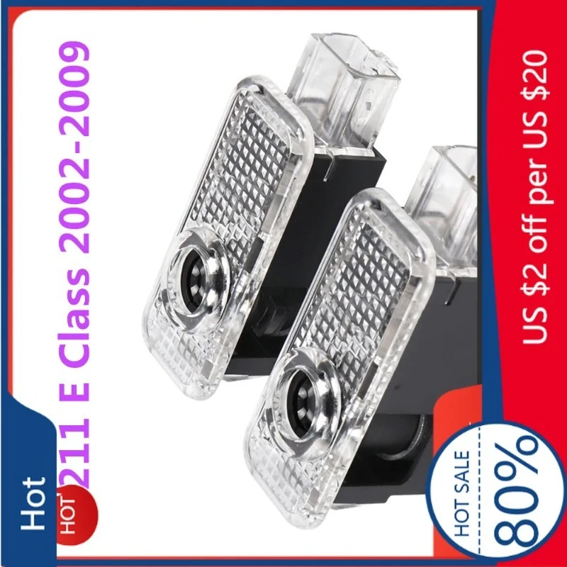 

For MERCEDES-BENZ For Sticker 2PCS LED Car Door Ghost Shadow Welcome Logo Projector Lights Accessories For Mercedes Benz W211 S2