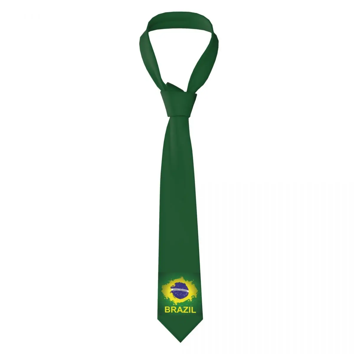 Brazil Flag Necktie for Men Silk Polyester Slim Neck Ties Party Suits Tie Casual Gravatas