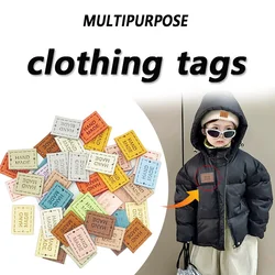 20Pcs 2x1.6cm PU Cloth Handmade Embossed Tags DIY Flag Label for Garment Sewing Accessories Multipurpose Clothing Tags