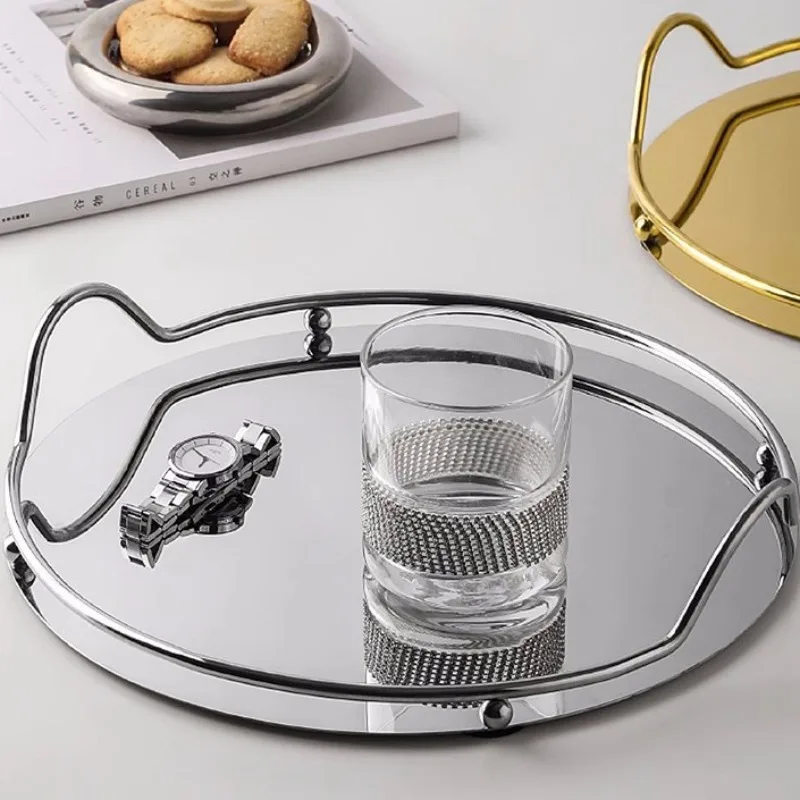 

Modern Metal Fruit Tray Decorative Simple Perfume Organizer Plate Elegant Home Serving Dishes Bathroom Trays Storage Ornaments