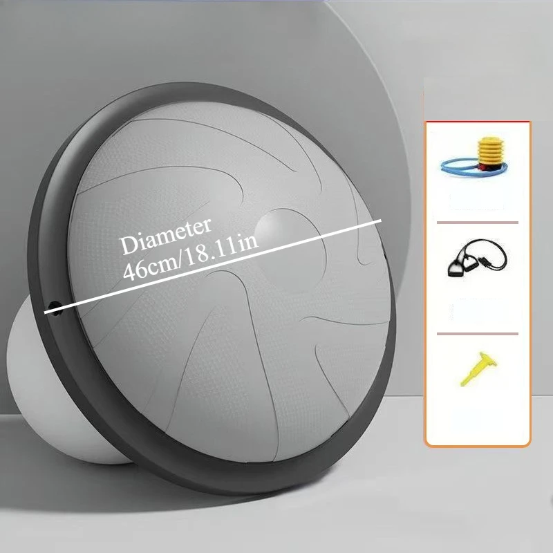 كرة تدريب توازن كرة اليوغا، تتميز بمقاومة وتصميم نصف كروي، مناسبة للاستخدام في صالات الصالات الرياضية المنزلية النسائية #3