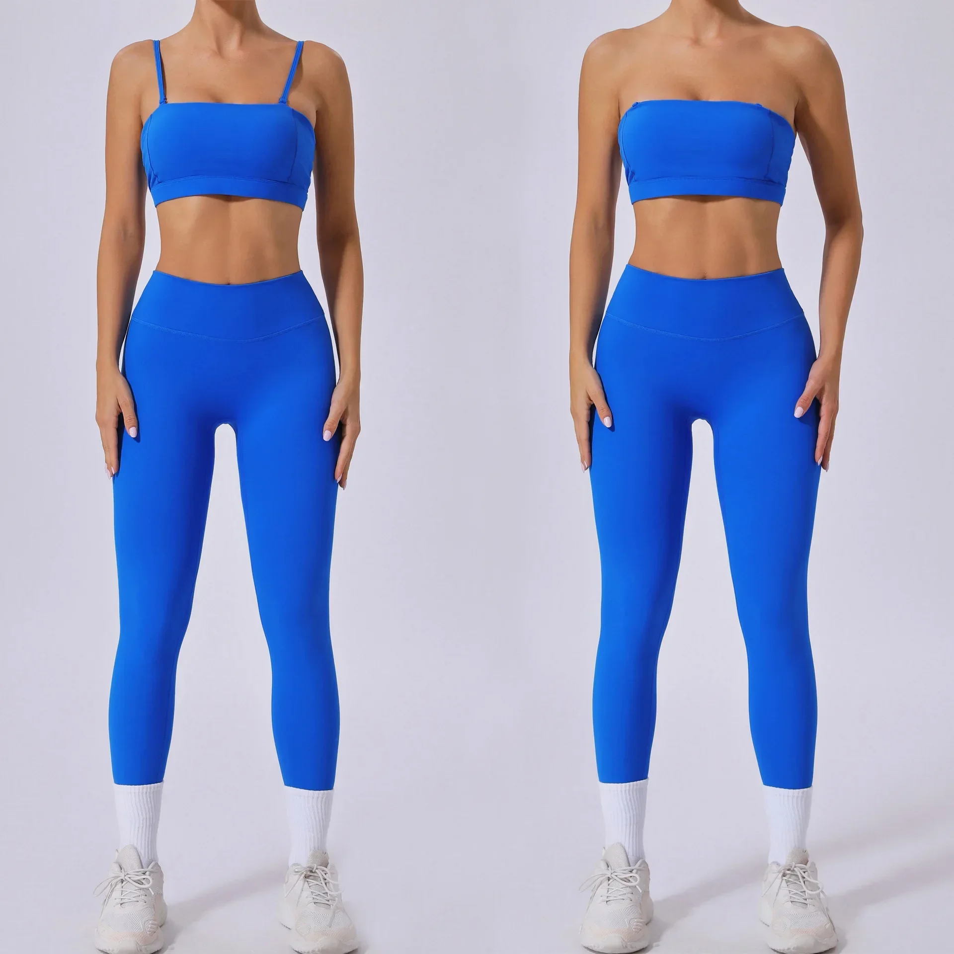 

Gym Set Women Sport Outfit 2024 Workout Clothes Sportswear Woman Tracksuit Yoga Clothing Wear Blue Coffee Navy Black New