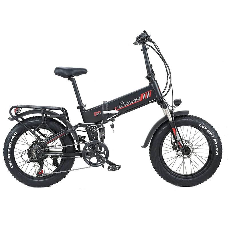 Bicicleta de Montaña eléctrica para adulto, bici plegable de 20 pulgadas, 1000W, 48V, 17Ah