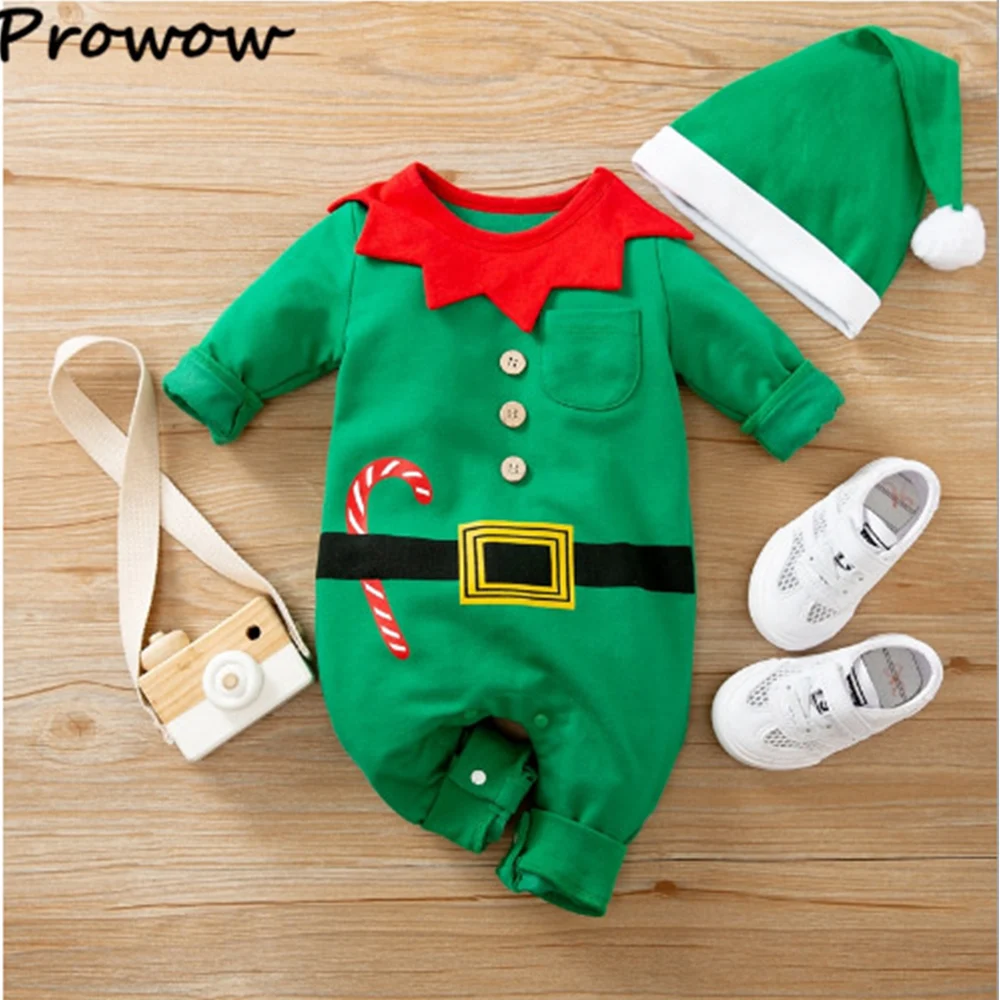 Prowow الطفل عيد الميلاد السروال القصير الأحمر الزنجبيل خبز الكرتون ارتداءها مع قبعة عيد الميلاد 2 قطعة بلدي أول السنة الجديدة الطفل زي 2026 #1