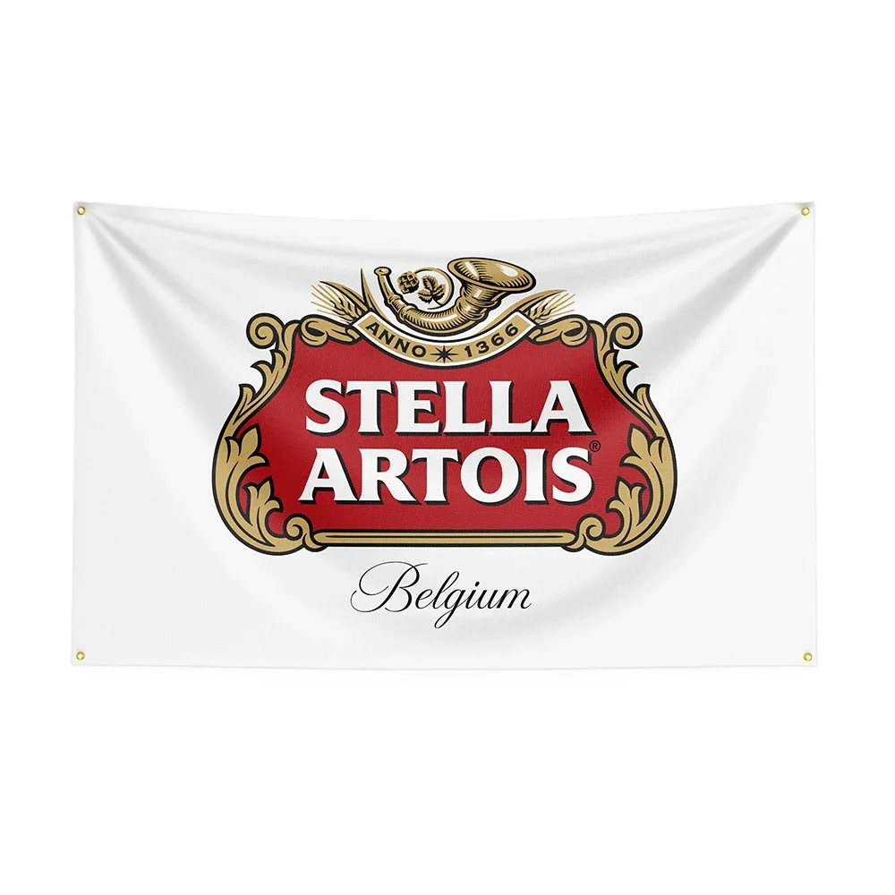 3x5Ft Stella Artoiss Flag Polyester Printed Beer Banner For Decor