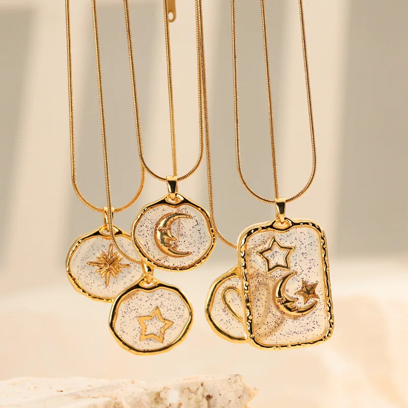 2026 Light Luxury, Minimalist Octagonal Star, Sun, Moon, Star Pendant Necklace, Women's High-end Sense, Minimalist Accessories