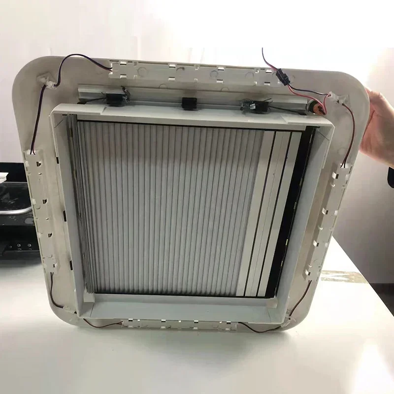 Sunroof Push-out Aluminum Alloy Led Light Car Roof Window Rv Skylight with Gauze Pleated Shading Curtain