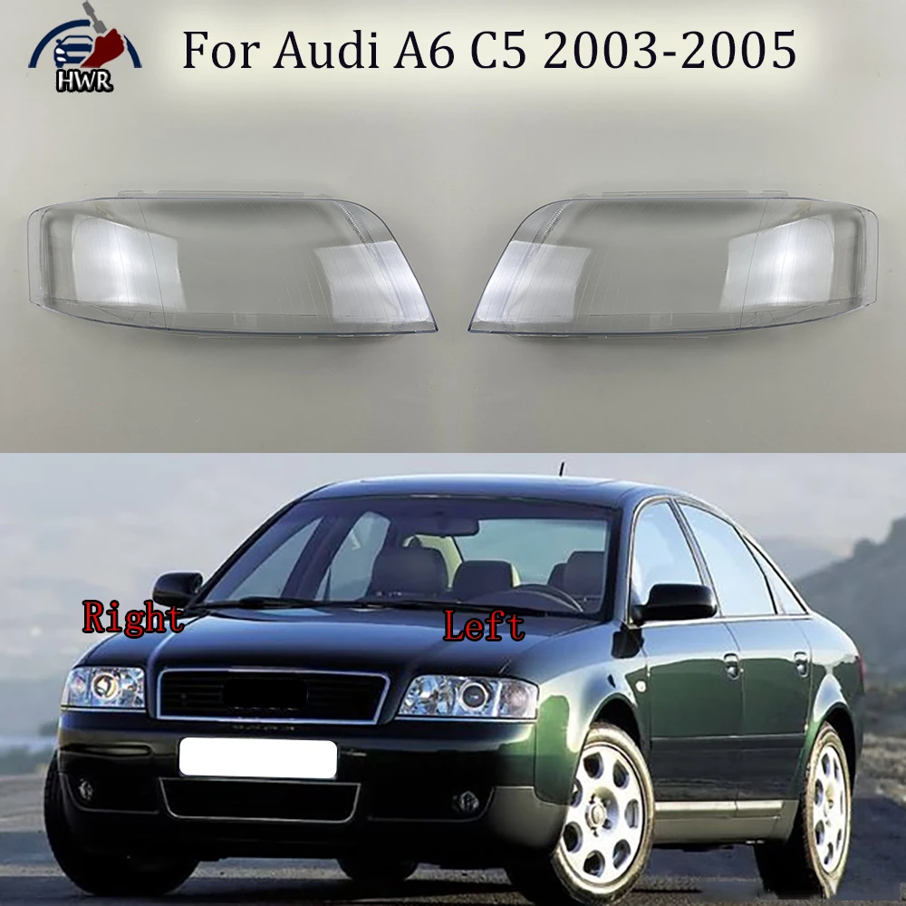 

Front Headlamp Transparent Cover Lampshade Lamp Shell Masks Headlight Shade Lens Plexiglass For Audi A6 C5 2003 2004 2005