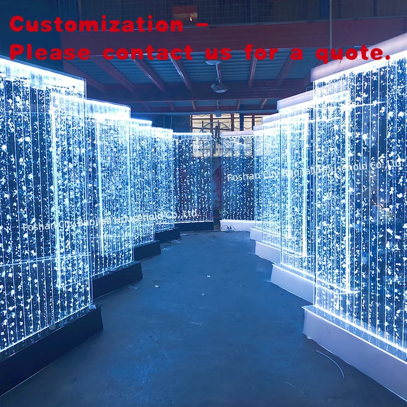 

custom.Factory Glow Light Decoration LED Acrylic Dancing Fountain Bubble Wall Waterfall Panel Room Divider Scree