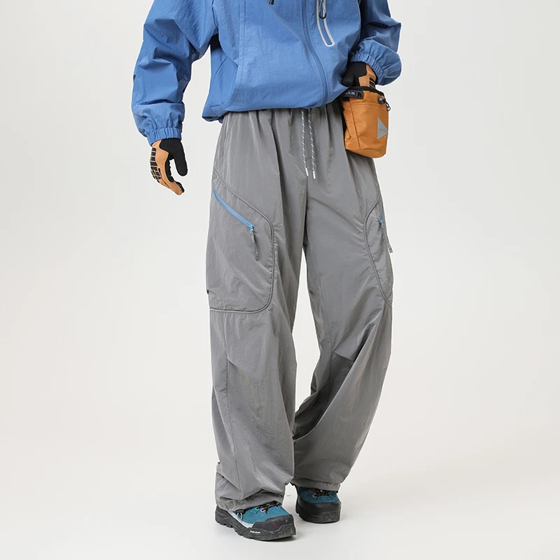 في الهواء الطلق مقاوم للماء المظلي بانت الرجال فضفاضة عادية الرياضة وظيفة Techwear البضائع السراويل النساء ركض بنطلون Sweatpant