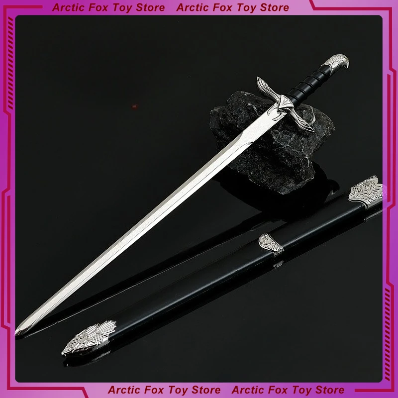 Épée de hauteir de 22cm, modèle artisanal périphérique en métal avec gaine d'épée, décoration de bureau, ornements, cadeaux d'anniversaire, jouets