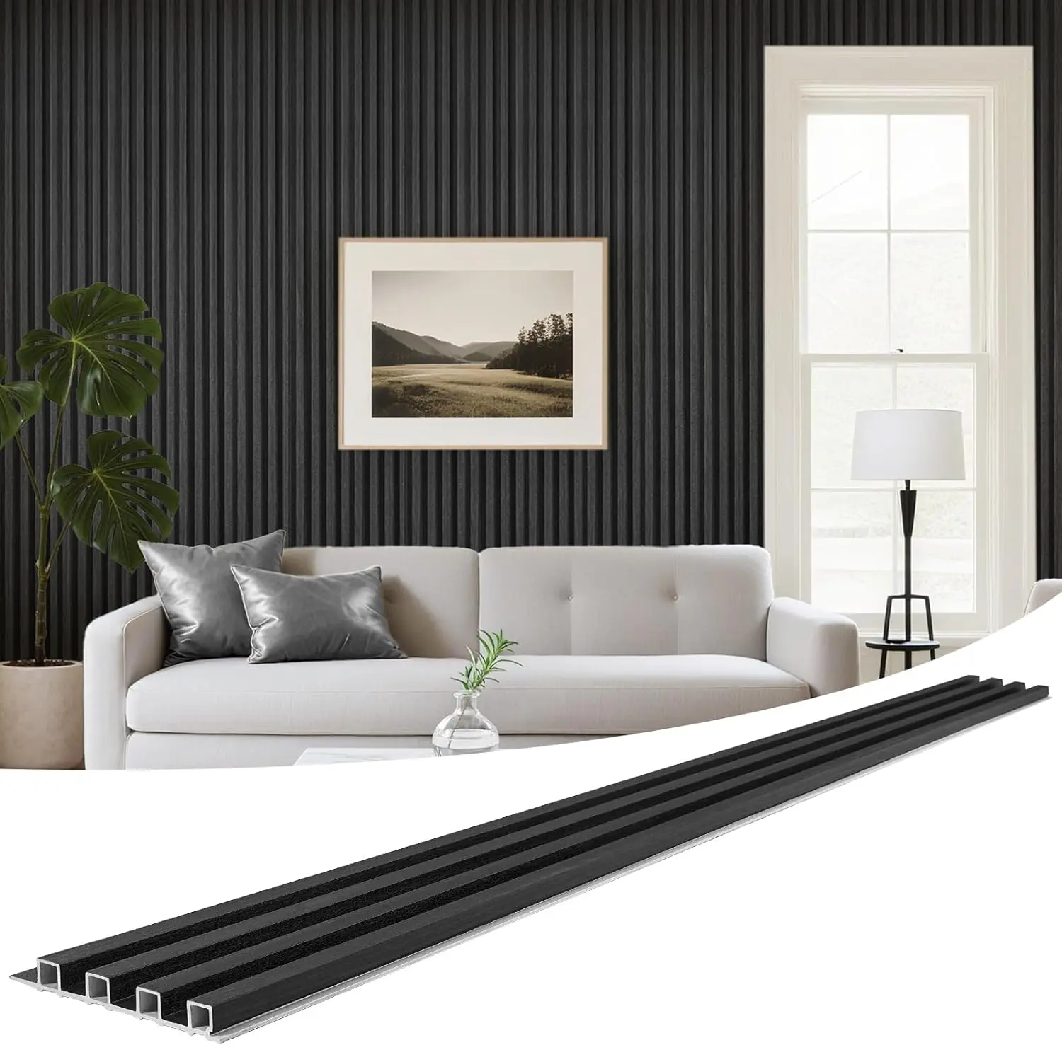 

Водонепроницаемые 3D-панели для стен, 8 штук, с рифленым дизайном для декора ванной, спальни, офиса, черные решетчатые накладки, 35 кв. футов