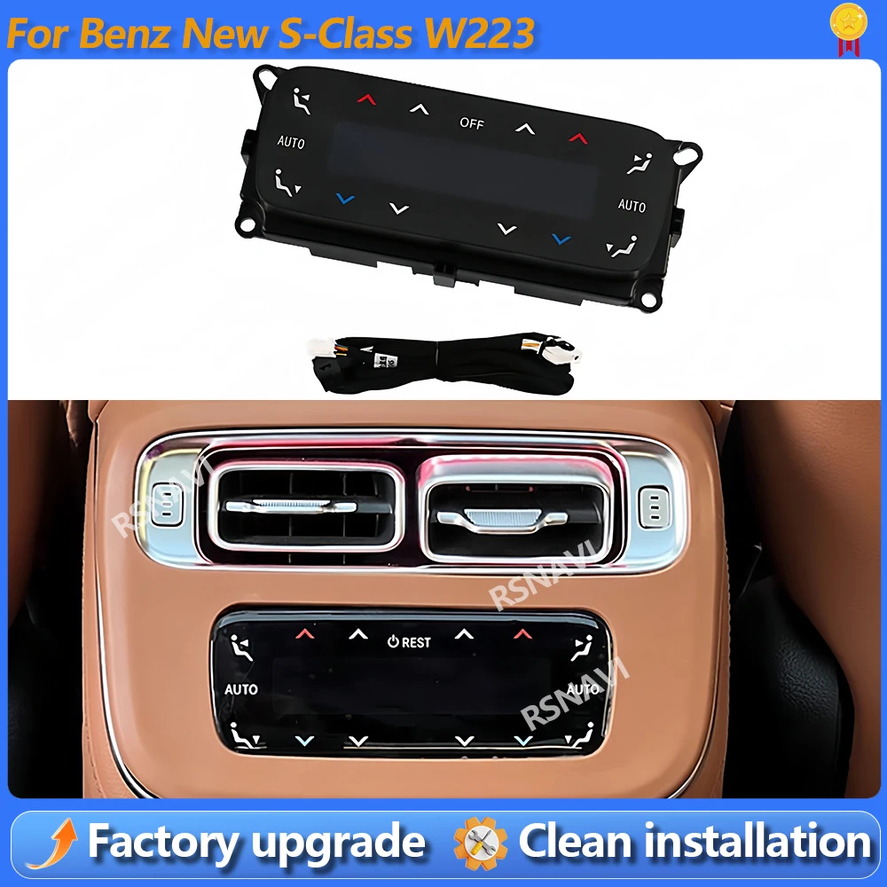 For Mercedes Benz S Class Rear Air Conditional Panel W223 S450 S480 S500 Car Rear Air Vent Control AC Screen Modificate Climate