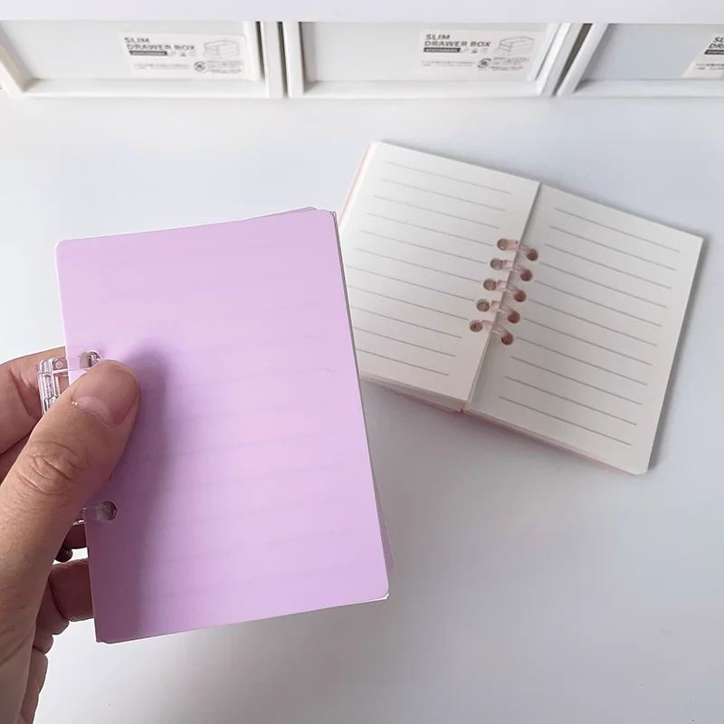 4 Stück Taschennotizbücher, tragbare Notizbücher, loseblättrige Planer, A7 loseblättrige Mini-Notizbücher, Spiralgebundene Notizbücher – Detail 4