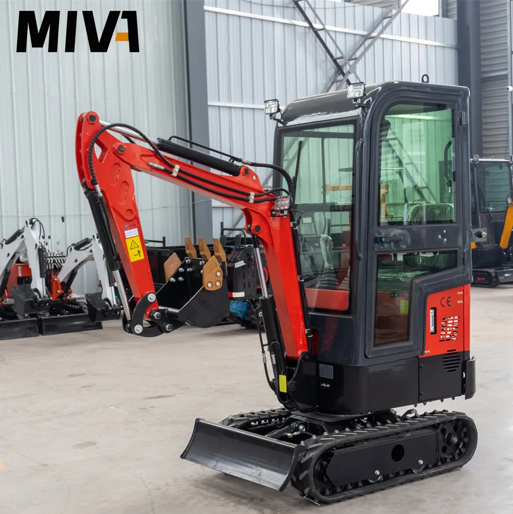 New Design 1ton Mini Excavator Hydraulic Crawler Small Digger Bagger Cheapest EPA Micro Excavator Customization For Sale