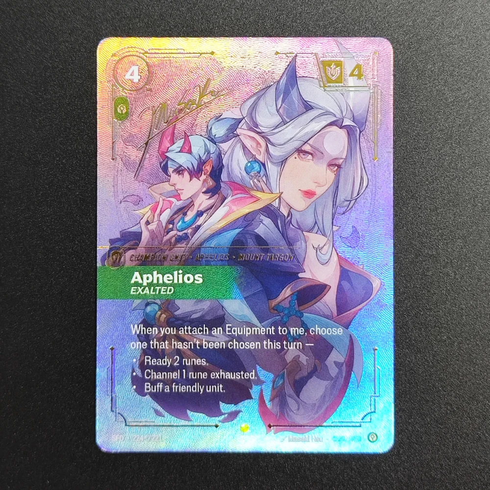 

Коллекционные карточки Proxy TCG Runes Battlefield: Афелиос, Экстальтированный — 224-221, высочайшее качество, для настольных игр, коллекционные карточки, игрушки