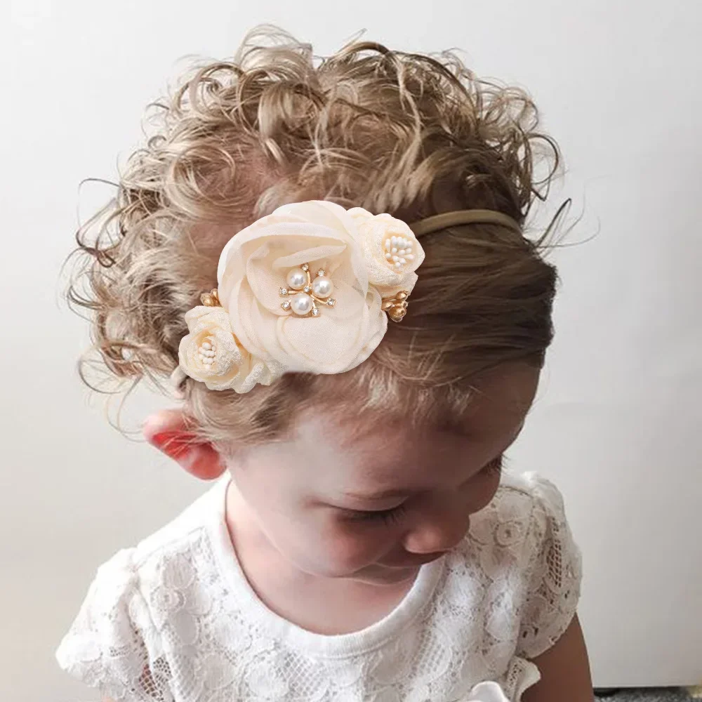 Diadema de estilo Pastoral para niños, superelástica, Floral, estilo coreano, novedad de 2024